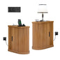 Small End Table, Narrow Side Table, Skinny Nightstand with Charging Station, Mid-Century Modern Curved Fluted Bedside Table with Door and Shelf for Small Spaces,Living Room, Bedroom, Walnut, Set 2 - style: Mid-Century Modern-2PC