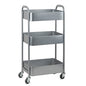 MAX Houser 3-Tier Rolling Utility Cart with Caster Wheels,Easy Assembly, for Kitchen, Bathroom (Silvery-Grey) - color: Silvery-grey, size: 3-Tier Standard Cart