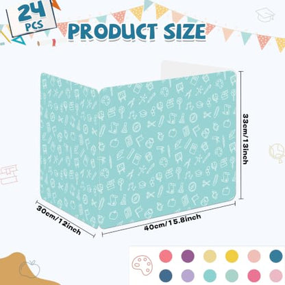 gisgfim 24 Pack Privacy Shields for Student Colorful Motivational Desk Dividers Durable Privacy Folders Testing Divider Shield Study Board Panel Partition for Classroom Teacher Back to School Supplies - style: Bright Pastel