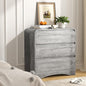 32" Large Nightstand, 3 Drawer Nightstand with Spacious Drawers | Pre-Installed Slides, Wood Bedside Table, Modern End Table, Curved Night stand for Bedroom Sofa Couch Office, Grey - color: Grey, size: 3 Drawer