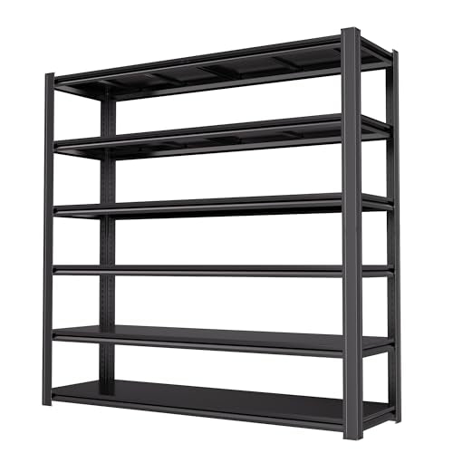 84"H Garage Shelving Heavy Duty Storage Shelves 6000 LBS Adjustable Metal Shelving Uints and Storage for Garage,Warehouse,School,Commercial,Business,62 "W x 24 "D x 84 "H (6T 84*62*24) - size: 6T 62 "W x 24 "D x 84 "H