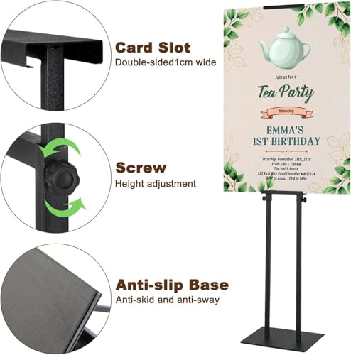 Black Pedestal Poster Sign Stand for Display, Adjustable Height Up to 80 Inchs, Heavy Duty Banner Double Sided Sign Holder for Board & Foam (2pk) - style: 2