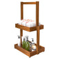 2-Tier Teak Bathroom Organizer, Shower Caddy Towel Holder | Two-Tier Teak Organizer Stores Towels, Toiletries, Toilet Paper, Fruit and Spices, with a Stable Non-slip Base. - size: 2 Tier