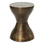 Deco 79 Metal Hourglass Side Table, 14" x 14" x 19", Polished Bronze | More surface space, side tables living room in hammered iron, polished bronze, end tables living room