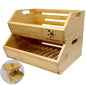 Bamboo Open-Front Stacking Storage Bin -Configurable as 2-Tier Fruit Basket