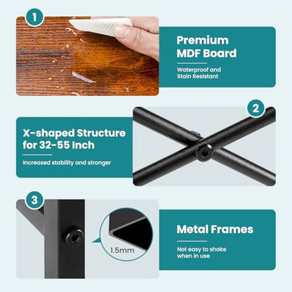 OLIXIS Home Office Computer Desk, Small Office 44-inch Writing and Study Desk, Bedroom Table with Metal Frame and Wooden Top, Compact Modern Study Table for Home Use, Rustic Brown - color: Rustic Brown, size: 44-In