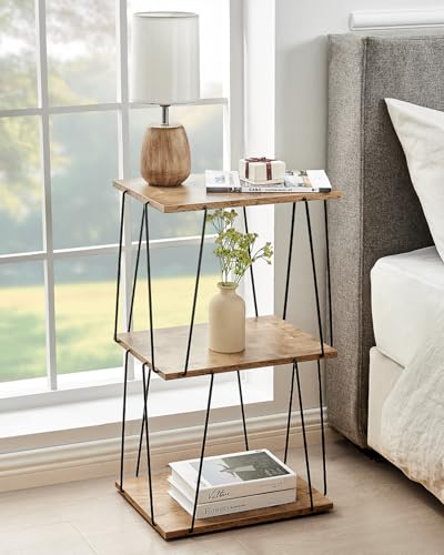 KJGKK Tall Side Table, Small End Table, 29 inch High Entryway Table, Bedside Table for Living Room, Bedroom and Office, Greige & Black - color: Greige + Black