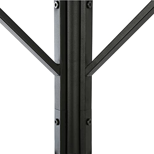 HOME BI Coat Rack Hat Stand Free Standing Display Hall Tree Metal Hat Hanger Garment Storage Holder with 9 Hooks for Clothes Hats and Scarves in Black,17.72" Wx17.72 Dx70.87 H (Black) - color: Black