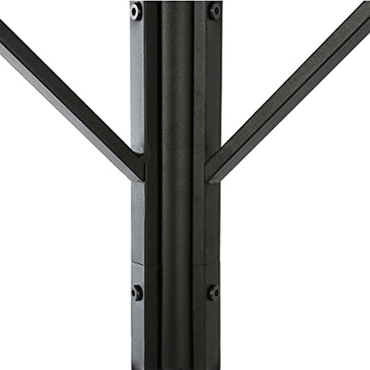 HOME BI Coat Rack Hat Stand Free Standing Display Hall Tree Metal Hat Hanger Garment Storage Holder with 9 Hooks for Clothes Hats and Scarves in Black,17.72" Wx17.72 Dx70.87 H (Black) - color: Black