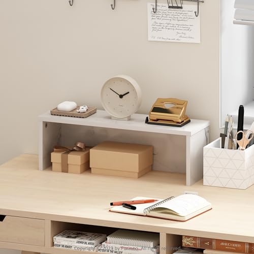 Furinno Classic Desk Organizers and Accessories, 18-Inch Desk Organizer, Desktop Organizer, for Office Supplier, Marble White - color: Marble White, size: 18.9-Inch