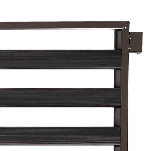 3-Tier Stackable 1" Slat Steel Frame Shoe Rack, 27.25"W x 12.75"D, Espresso | Interlocking modular design maximizes storage while the sturdy steel frame holds up to 12 pairs of shoes (Patented Design) - color: Espresso Slat, size: 3-Tier (NEW MODEL)