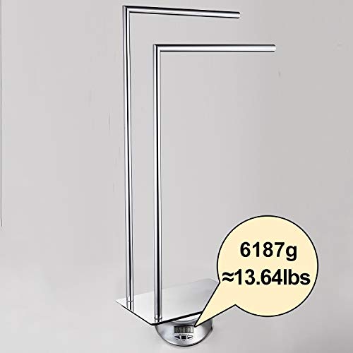 Freestanding Double Towel Racks Bathroom Accessories Towel Holder Stand on Floor Brass Chrome - color: Chrome Stand Towel Holders