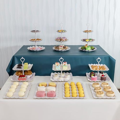Biodegradable Cupcake Stand Holder, Dessert Table Display Set, Treat Table Candy Cake Desert Tiered Tray, 3 Tier Serving Trays for Tea Party, Wedding Baby Shower Bridal Shower Decorations（10 PCS ）