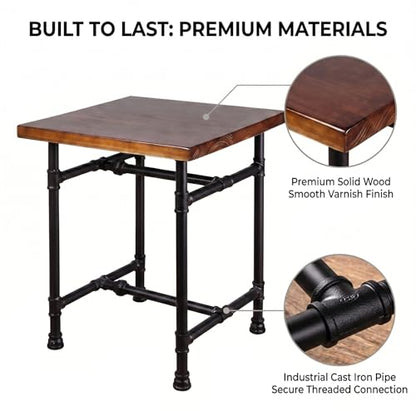 24 Inch Industrial Rustic Iron Pipe Entry Table, End Table, Coffee Table, Side Table, Metal Legs, Bar Table/Home Set/Living Room Set/Dining Room1