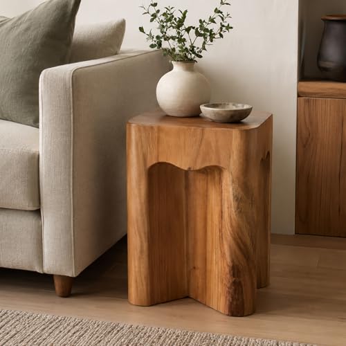 Rutledge & King Wooden End Table - Unique Wooden Side Table - Mid Century Side Table - Saur Wood Decor - Small Accent Table - Mid Century Modern - color: Natural, style: Sheldon
