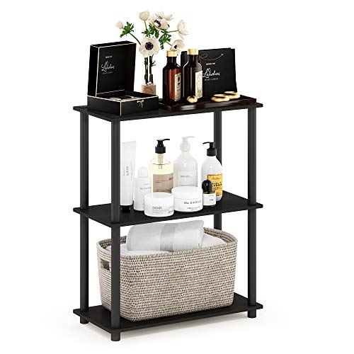 Furinno TURN-N-TUBE Storage Shelves, 3-Tier Book Shelf, Corner Shelf, Toolless Open Shelves, for Organization and Storage, Living Room, Garage, Home Office, Espresso - color: Espresso, size: 3-Tier Round Tube