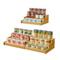 Simple Trending Expandable Bamboo Can Rack Organizer for Pantry, 3-Tier Adjustable Can Storage Holder Holds Up to 24 Cans, Canned Goods Storage Display for Cabinet, Countertop