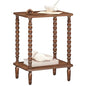 HOOBRO End Table, 2-Tier Small Side Table with Spindle Legs, Nightstand with Storage Shelves, Sofa Side Table, for Small Space, Living Room, Bedroom, Walnut WL189BZ01 - color: Walnut