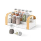 Umbra Bellwood Spice Shelf, Expandable Three-Tier, White/Natural | Pantry organizer, no assembly, large capacity storage, fits cabinets and drawers - color: Natural/White