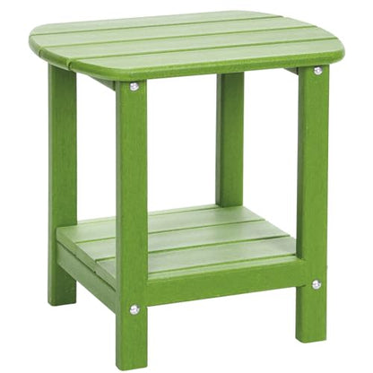 Outdoor Side Table 2 -Tier Adirondack Table HDPE Patio Side Table Weather Resistant End Table Small Outdoor Table (Lime) - color: Lime