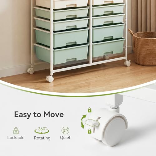 2 Pack Rolling Craft Cart with 10 Drawers, Art Craft Organizers and Storage with Lockable Wheels, Utility Cart for Organizing Arts and Crafts,Yarn,Toy, School Supplies - size: 10-Drawers(2 Pack)