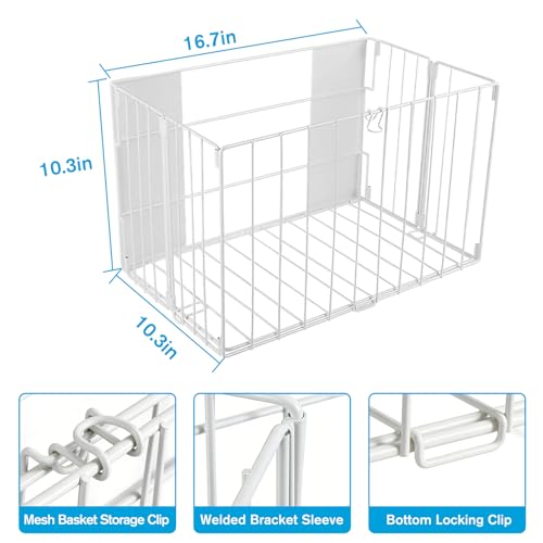 Magnetic Collapsible Laundry Basket, Foldable Metal Laundry Hamper for Washing Machine Side, Space Saving Pop Up Hamper, Laundry Room Organization and Storage (White) - color: White