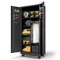 71'' Metal Garage Storage Cabinet with Wheels & Hanging Rod,Black Lockable Tool Cabinets with Pegboard & Adjustable Shelves,Heavy Duty Steel Tall Cabinets for Garage Warehouse Basement Broom - color: Black, style: 71"H 2 doors with Rod & wheels