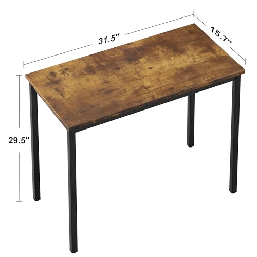 Need Small Computer Desk 31.5Inch Small Sturdy Writing Desk Retro | Black Frame Home Office Desk Gaming Writing Work from Home Study Desk, Sturdy Metal Frame, Modern Simple