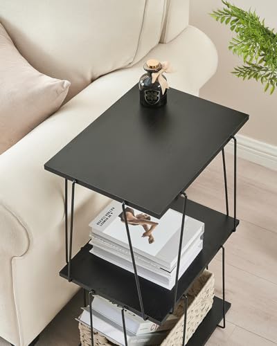 KJGKK Tall Side Table, Small End Table, 29 inch High Accent Table, Bedside Table for Living Room, Bedroom and Office, Ebony Black - color: Ebony Black