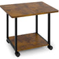 MARTY 22"x15.75" Large Printer Stand Under Desk, Rolling Cart Printer Table | 2 Tier Rolling Printer Cart with Wheels, Storage Shelf, Fit Printer/Fax/3d/Scanner, For Home Office Dorms, Heavy Duty, Brown - color: Rustic Brown