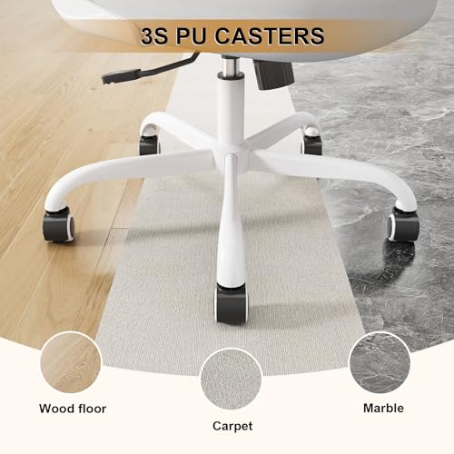Office Chair, Ergonomic Desk Chairs 330LBS Capacity High Back Mesh Computer Chair with Flip-up Armrests, Comfy Work Chair with Adjustable Lumbar Support - color: Beige-grey