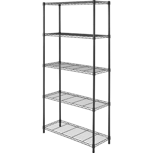 Whitmor 5 Tier Shelving Unit, Metal Storage Shelves, 400 lbs Capacity per Shelf, 2000 lbs Total, Adjustable Heavy Duty Shelf, Easy Assembly for Kitchen, Garage, Plant, 36" L x 14" W x 72" H, Black - color: Black, size: 5-TIER,36"L x 14"W x 72"H