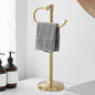 Stand Hand Towel Holder, Countertop Towel Bar, Brushed Gold | 17 Inch Bathroom Towel Hanger, Freestanding Vanity Counter Top Towel Holder, Towel Ring Hardware Accessories, Stainless Steel - color: Brushed Gold