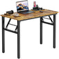 Need Office Computer Desk -35.8 L Sturdy and Heavy Duty Folding Laptop Table,Writing Table/Home Office Desk/Sewing Table, No Assembly Required, Rustic Brown & Black Frame - color: Rustic Brown & Black Frame, size: 35.8inch