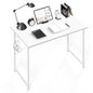 Small Space Writing Desk with Headphone Hooks, Modern Simple Design, Suitable for Study, Home Office and Living Room - color: Basic White, size: 40 Inch