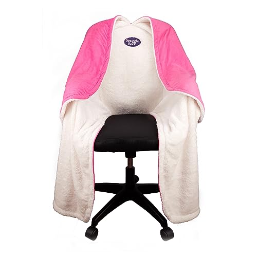 The Original Office Chair Blanket by SnuggleBack; Cozy Comfy Office Desk Chair Wrap Attaches for Hands-Free Warmth. Stay Warm In The Winter or Summer. (Raspberry Pattern Fleece) - color: Raspberry Pattern Fleece