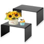 RattanView 2 Pcs 12 Inch Large Acrylic Risers Display Stands 5 mm Thick Acrylic Shelf Riser Showcase for Collectibles Jewelry Cupcakes Food Figures Perfume Cabinet (Black) - color: Black, size: 12 Inch, 5 mm