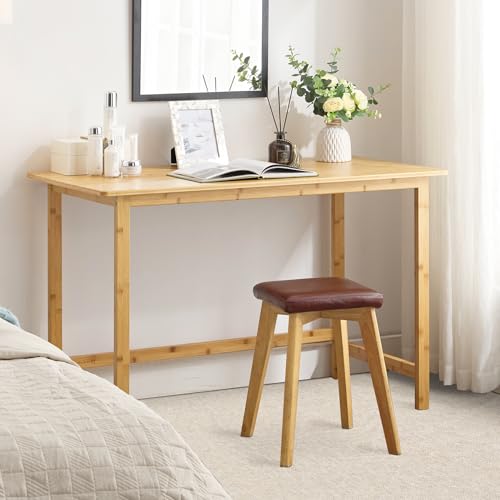 Nnewvante 47 Inch Computer Desk, Bamboo Writing Desk, Modern Simple Work Desk for Home Office, Gaming Desk Study Table - size: 47''-Bamboo