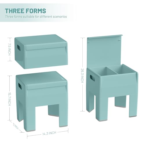 Modern Nightstand - Multifunctional Plastic Bedside Table with Storage Space, Side Table Easy Assembly for Bedroom, Dorm and Small Areas (14.2" D x 11.8" W x 15.78" H, Blue) - color: Blue