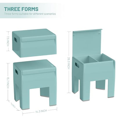 Modern Nightstand - Multifunctional Plastic Bedside Table with Storage Space, Side Table Easy Assembly for Bedroom, Dorm and Small Areas (14.2" D x 11.8" W x 15.78" H, Blue) - color: Blue