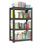 24"W Steel and Wood Book Shelf, 4 Tier Metal Bookcase, 1200LBS Display Shelving, Adjustable Utility Shelf Organizere, Standing Storage Shelves for Study, Bedroom, Living Room and Home Office, Black - size: 24"W x 12"D x 46"H