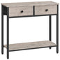 HOOBRO 29.5" Narrow Console Table with 2 Fabric Drawers, Small Entryway Table with 2-Tier Storage Shelves, Sofa Table, Behind Couch Table, for Living Room, Hallway, Greige and Black BG71XG01 - color: Greige and Black