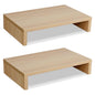 TEAMIX Wood Monitor Stand Riser - 2 Pack Adjustable Dual Monitor Riser for Laptop/PC - color: Maple