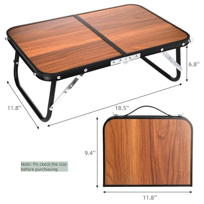 Folding Camping Table | Mini Portable Beach Table with Carry Handle, Ultralight Compact Picnic Dining Low Table for Indoor Outdoor, Garden, BBQ