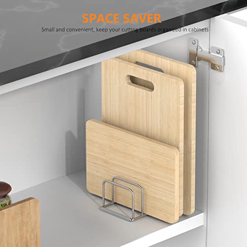 KORRTFID Cutting Board Holder, 2PSC Cutting Board Organizer Rack, 304 Stainless Steel Cookie Sheet Baking Pan and Tray Organizer for Kitchen Cabinet and Pantry Storage (1.0 Inch Width Slots) - size: 1.0 in Slot (2pcs)