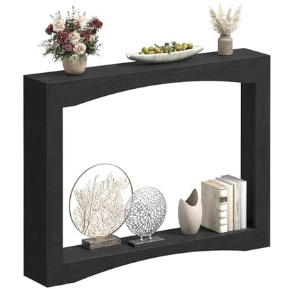Narrow Console Table, 5.9'' Thin Entryway Table, Behind Couch Table for Small Spaces, Small Farmhouse Hallway Table, for Living Room, Hallway, Foyer, Black CT19BK - color: Black