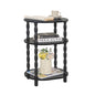 MaxSmeo Black Side Table, 3-Tier Small Oval End Table, Modern Night Stand Wood Accent Table for Living Room, Bedroom, Black - color: Black