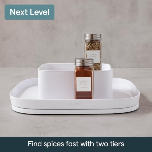YouCopia MagicTrack Spice Turntable, 2-Tier Rectangle Lazy Susan Organizer - size: Spice Turntable