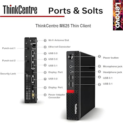 Lenovo ThinkCentre Tiny Business Desktop Mini PC, AMD Processor, 16GB RAM, 512GB PCIe SSD, 2X Display Port, USB 3.1 Gen 1, RJ-45, Wi-Fi, Windows 11 Pro, Black - size: 16GB RAM | 512GB SSD