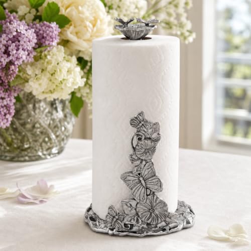 Arthur Court Butterfly Paper Towel Holder - Decorative Aluminum Design for Kitchen Countertop - 13 Inch Tall with Weighted Base - size: Butterfly